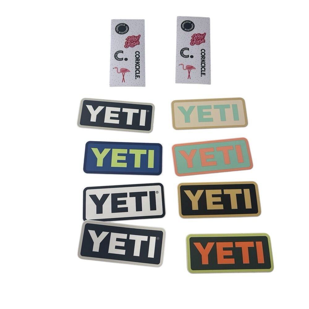 Authentic YETI Decal Stickers Brand New 6 and 2 Corkcicle sticker sheets